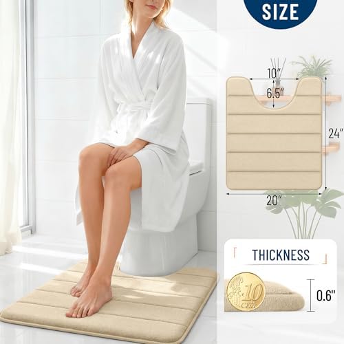 OLANLY Memory Foam Bathroom Rugs and Toilet Rugs, Bath Rug Size 44x32