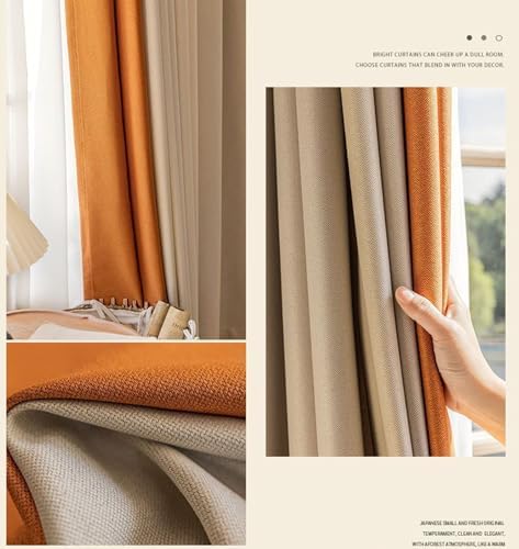 Beydodo Bedroom Curtains 63 Inches Long, Darkening Curtains for Living