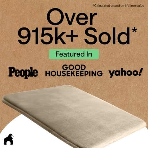 GORILLA GRIP® Memory Foam Bath Rug for Bathroom, 24x17 Taupe