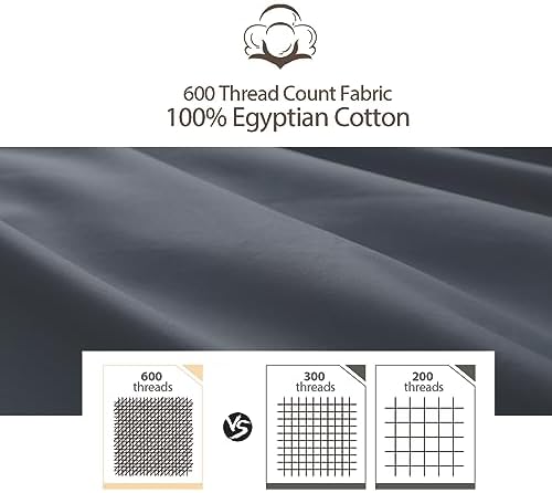 Shunjie.Home 100% Cotton King Bed Sheet Set 4 Pieces - Dark Grey