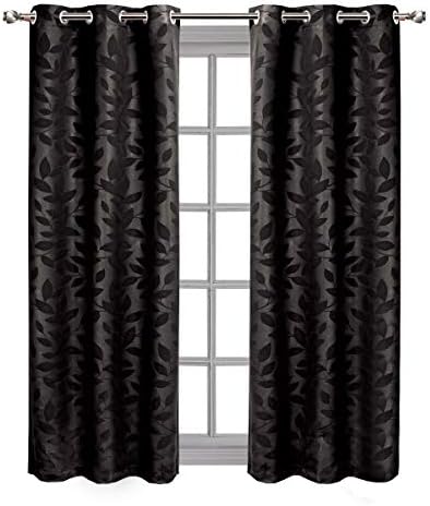 Royal Hotel Virginia Room Darkening Curtains 37 x 84, 2 Panels, Black