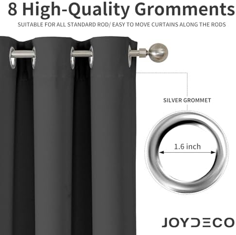 Joydeco 120 inches Long Blackout Curtains 2 Panels Set, Thermal