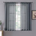 Tollpiz Sheer Curtains Living Room Linen Textured Curtain Sheers Light