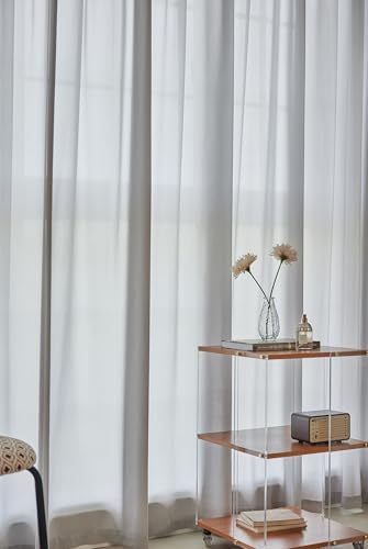Sheer Drapes 63 Inches Long 2 Panels, Curtains for Bedroom Grommet