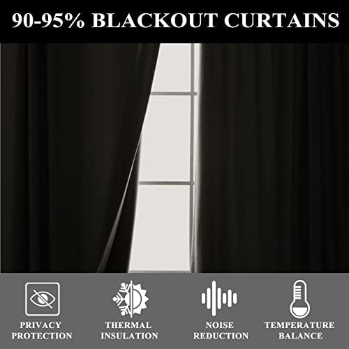Fcosie Pinch Pleat Curtains 108 Inches Long Linen Look Drapes Blackout