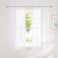NICETOWN Bedroom White Sheer Curtains 63 Inches Long, W42xL63, 2