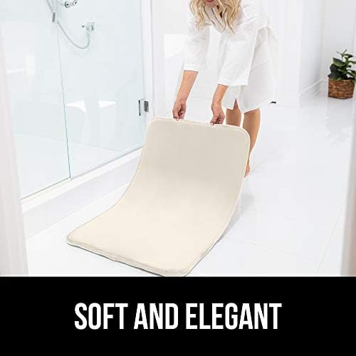GORILLA GRIP Memory Foam Bath Rug and Waffle Shower Curtain, Bath Rug