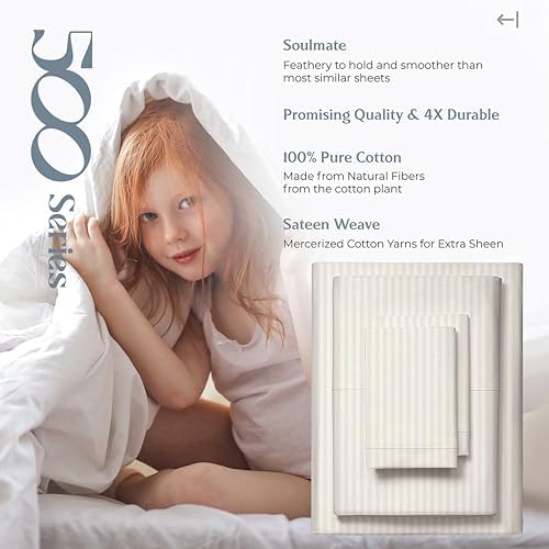 Mayfair Linen Twin Sheet Sets Cotton - Luxury 500 Series Soulmate