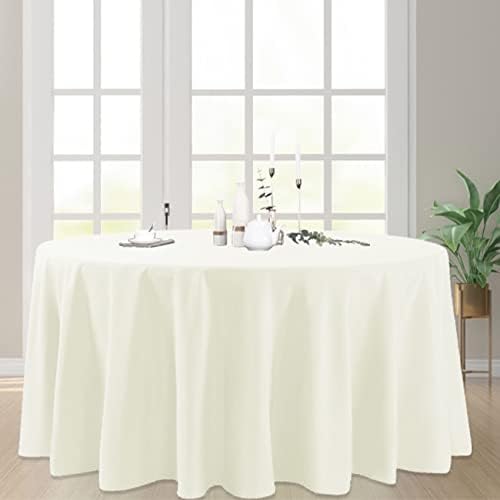 6 Pack Ivory Round Tablecloths 90 Inches Table Cloth Stain and Wrinkle