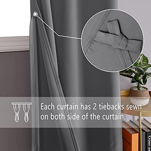 DWCN Blackout Curtains for Bedroom, 60 x 63 inch, Grey, Set of 2