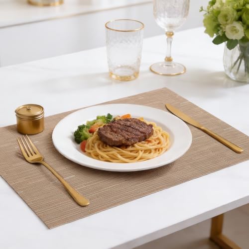 Timeet Placemats Set of 8, Heat Resistant Non-Slip Place Mats, Durable