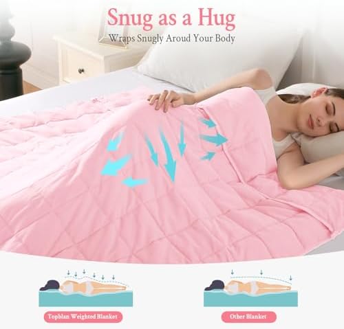 Topblan Cooling Weighted Blanket for Adults, 20 lbs 60 x 80 Queen Size