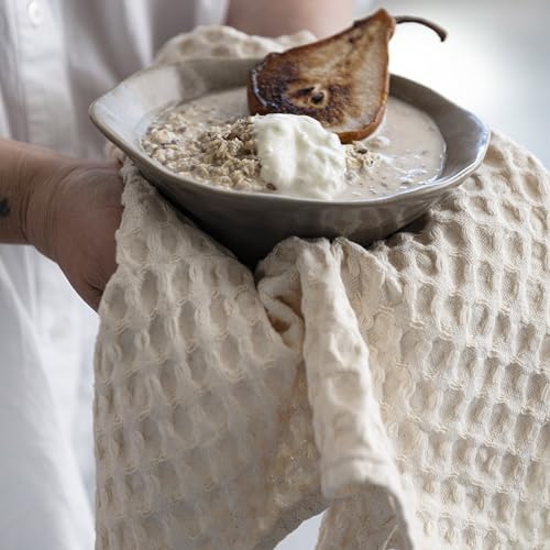 Bloomingville Cotton Waffle Weave Tea Towel, Cream