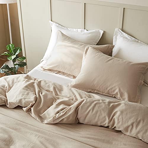 Simple&Opulence French Linen Duvet Cover Set 88" x 92"- 5 Pieces