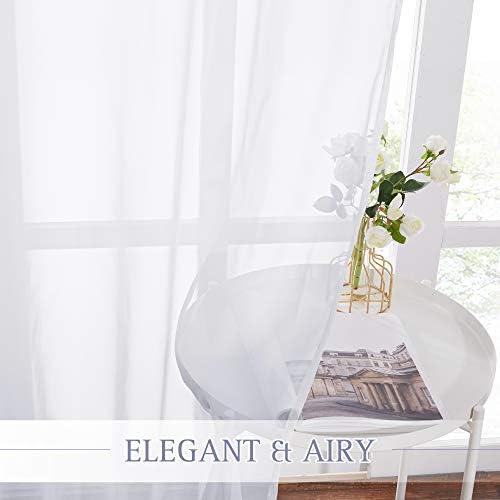 NICETOWN Sheer Curtain for Sliding Glass Door 100" Wide, Grommet Voile