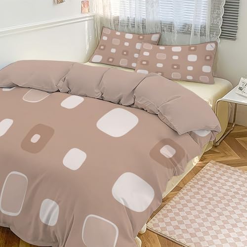 King Size Bedding Set Cubes Lines and Shapes Adults Soft Microfiber