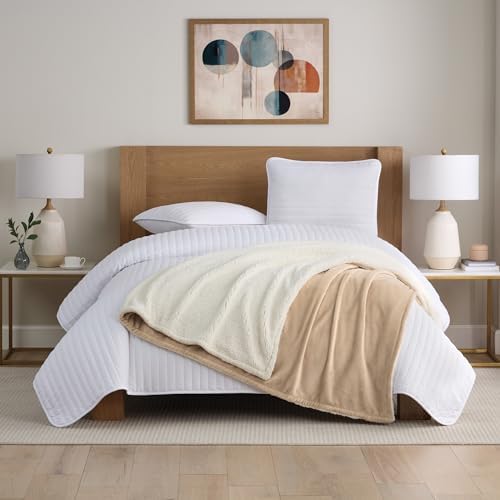 Arkwright Sherpa Fleece Throw Blanket - Plush Fluffy Warm Reversible