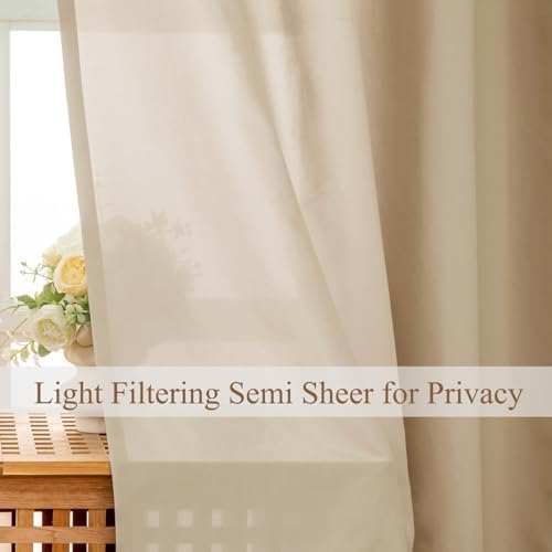 L.Z.E Non-See-Through Privacy Curtains 84 Inches Long 2 Panels Set