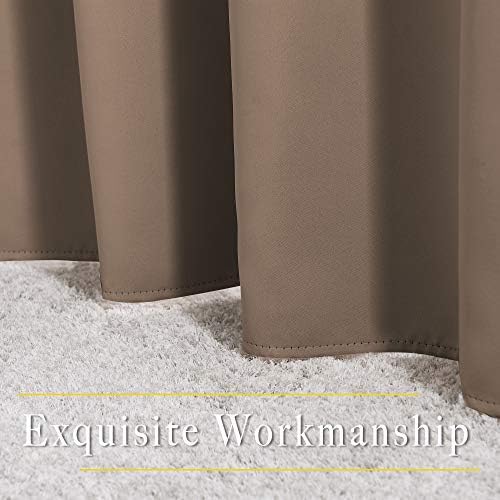NICETOWN Cappuccino Blackout Bedroom Curtains 96 inches Long, Grommet