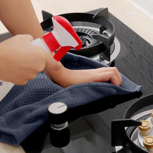 Homaxy 100% Cotton Waffle Weave Kitchen Towels, 15-Pack, Dark Grey