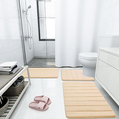 Buganda Meomry Foam Bathroom Rugs 2 Pieces, Bath Mat Size 24 x 16 and