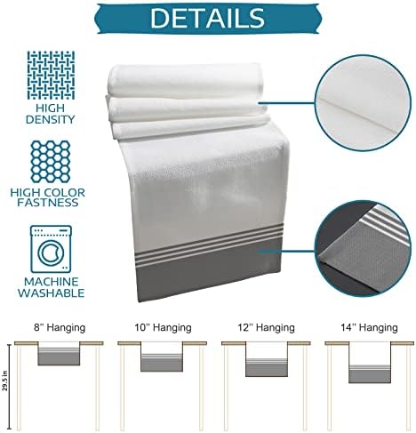 Farmhouse Table Mats Set of 4 With Table Runner 90 Inches Long, Cotton