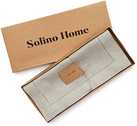 Solino Home 100% Pure Linen Dining Table Runner Natural Woven