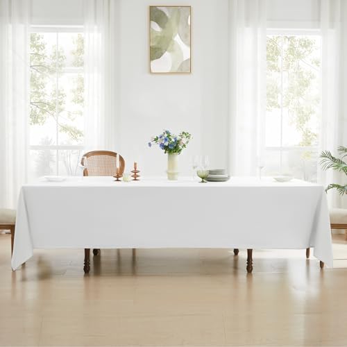 1 Pack White Rectangle Tablecloths 60x120 Inch for 8ft Tables
