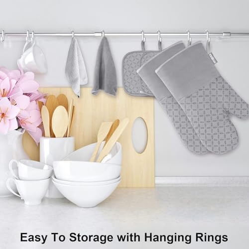 KEGOUU Oven Mitts and Pot Holders 6pcs Set, Kitchen Oven Glove High