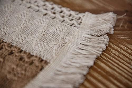Braided Farmhouse Table Runner (Beige 12x108 inch)