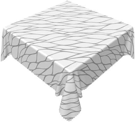 Abstract Gray Stripe Tablecloth Square 60 Inch Casual Abstract
