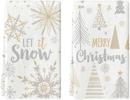 Artoid Mode Snowflake Merry Christmas Kitchen Towels Set of 2 18x26