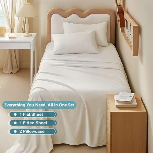Ready To Rest 4 Piece Full XL Sheet Set - Ivory, 15 Inch Deep Pockets
