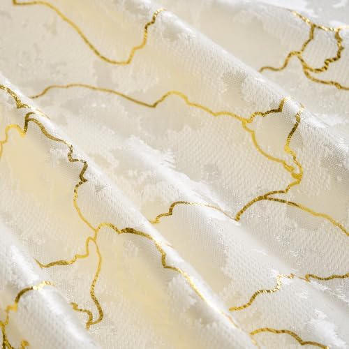 Ivory Curtains 84 Inches long 2 Panels Cream Geometric Curtains Room