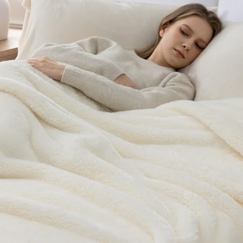 Double-Pile Fluffy Fleece Blanket, Ultra Soft & Warm All-Season Cozy