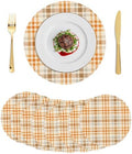 Minimalist Grid Round Braided Placemats Set of Set of 8 Heat