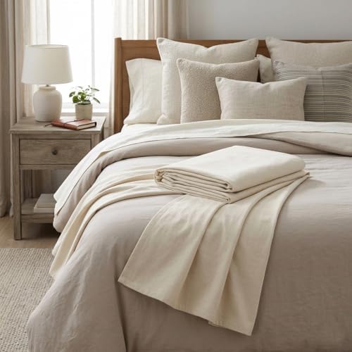 Urban Villa Cotton Thermal Blanket Plain Weave Queen 90x90 Ivory