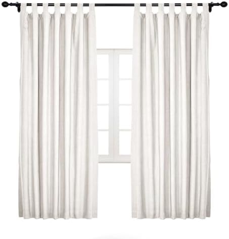 cololeaf Blackout Linen Curtains 84 Inches Long for Living Room