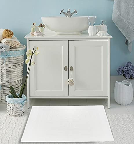 (Pack of 12 100% Cotton White Bath Mat Towel (18x25 Inches) Light