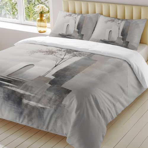 Duvet Cover Queen Size, Modern Minimalist Art 3-Piece Bedding