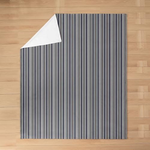 Erosebridal Gray Stripes Flannel Blanket Twin 60x80 Inch | Men Women