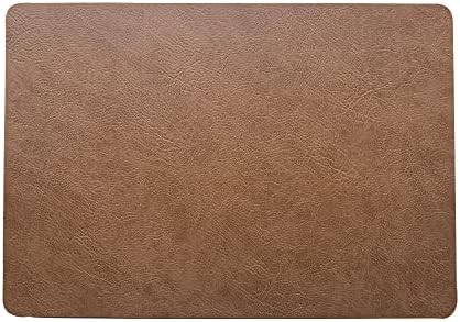 Faux Leather Placemat Table Mats Set of 6 Brown Heat Resistant