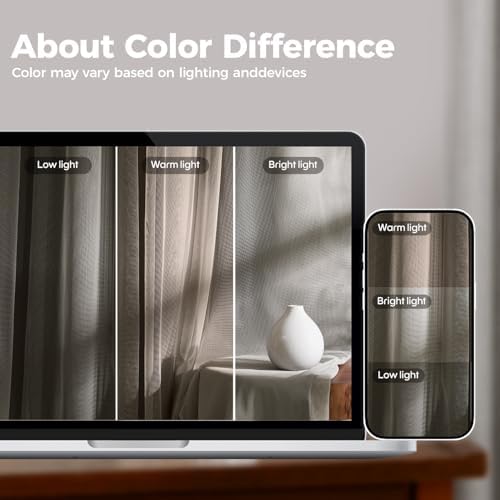 100% Blackout Curtains for Bedroom, Double Layer Grey 108" L