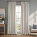Faux Linen Pleated Curtains for Bedroom (1 Panel) - 25W x 96L, Birch