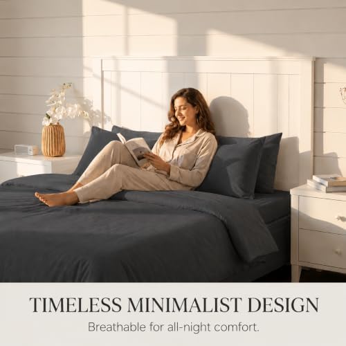 King Size Sheets Set, Luxury 100% Cotton Bed Sheets with 16" Deep