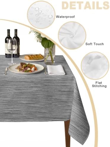 Gray Material Texture Rectangle Tablecloth 60 x 120 Inches Rustic