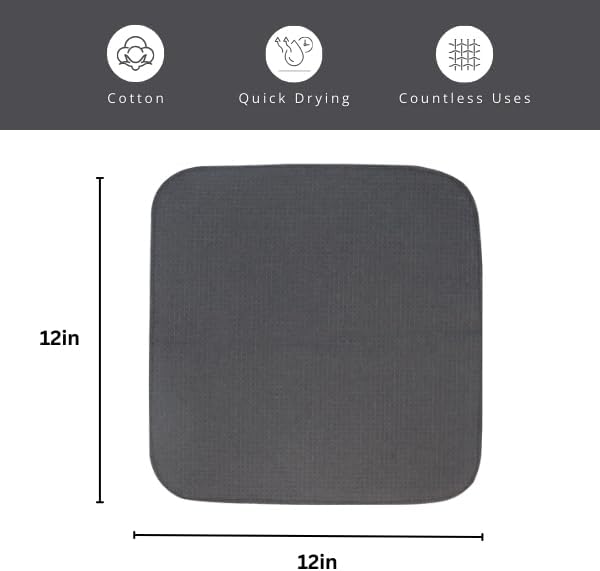 PurpleEssences Solid Kitchen Cloths, Dish Cloth 12x12 Set of 6