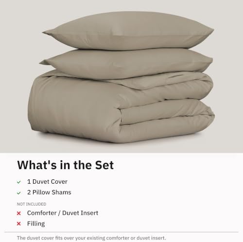 California Design Den Luxury Full/Queen Duvet Cover Set, Taupe