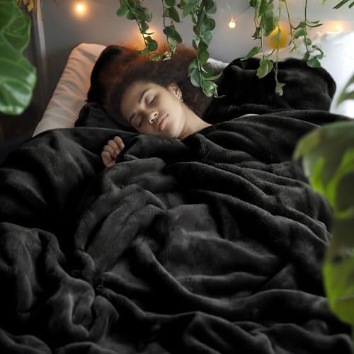 Bedsure Soft Cozy Warm Fleece Bed California King Blanket Black