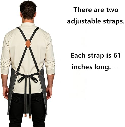 AFUN Chef Aprons for Men Women with Oversized Pockets, 16-Ounce Cotton